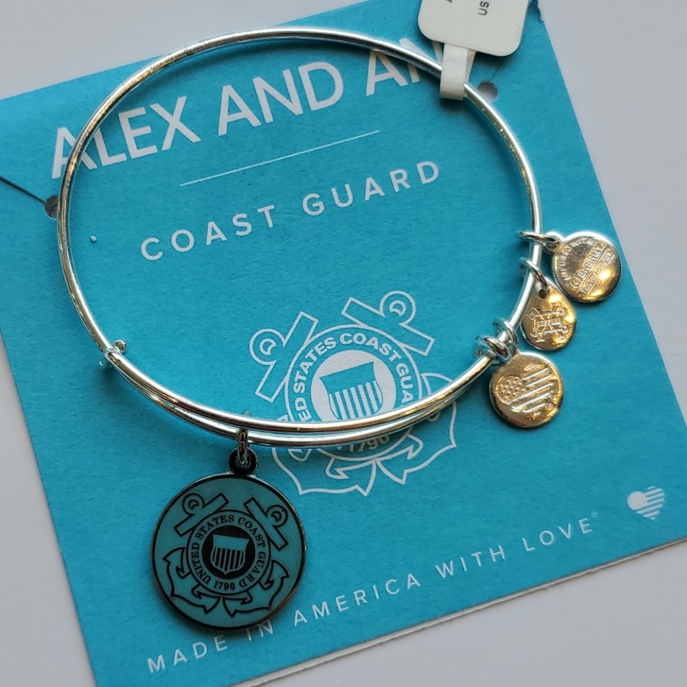 Alex and Ani Coast Guard Silvertone Bracelet